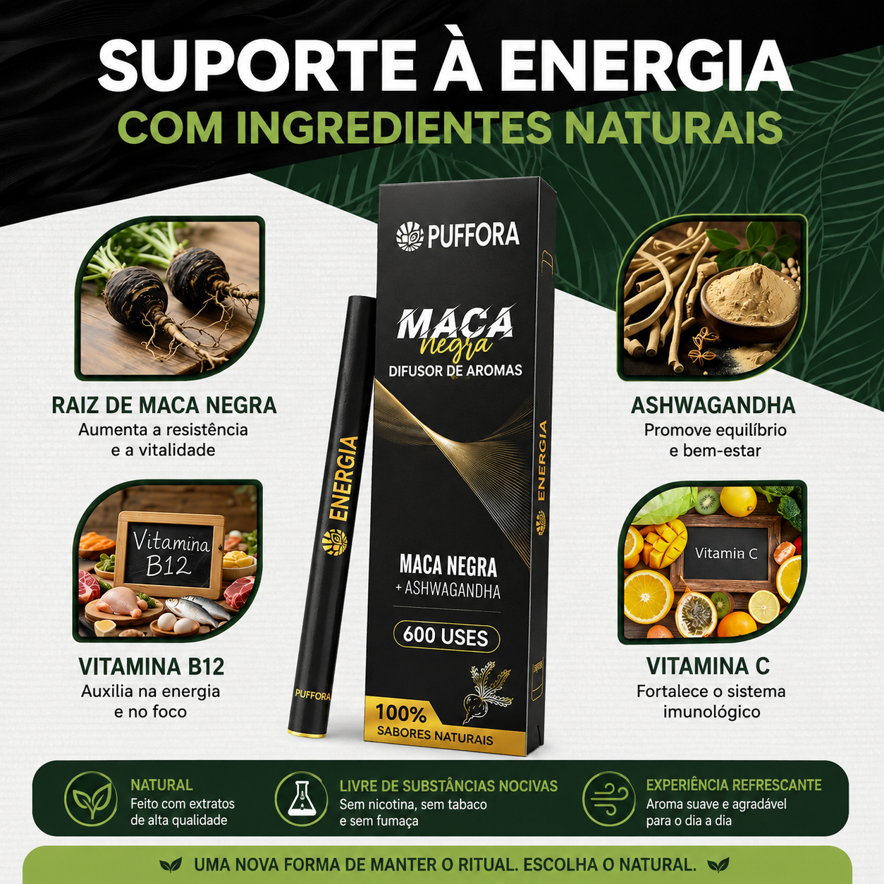 Puffora - Difusor Herbal – Energia & Foco