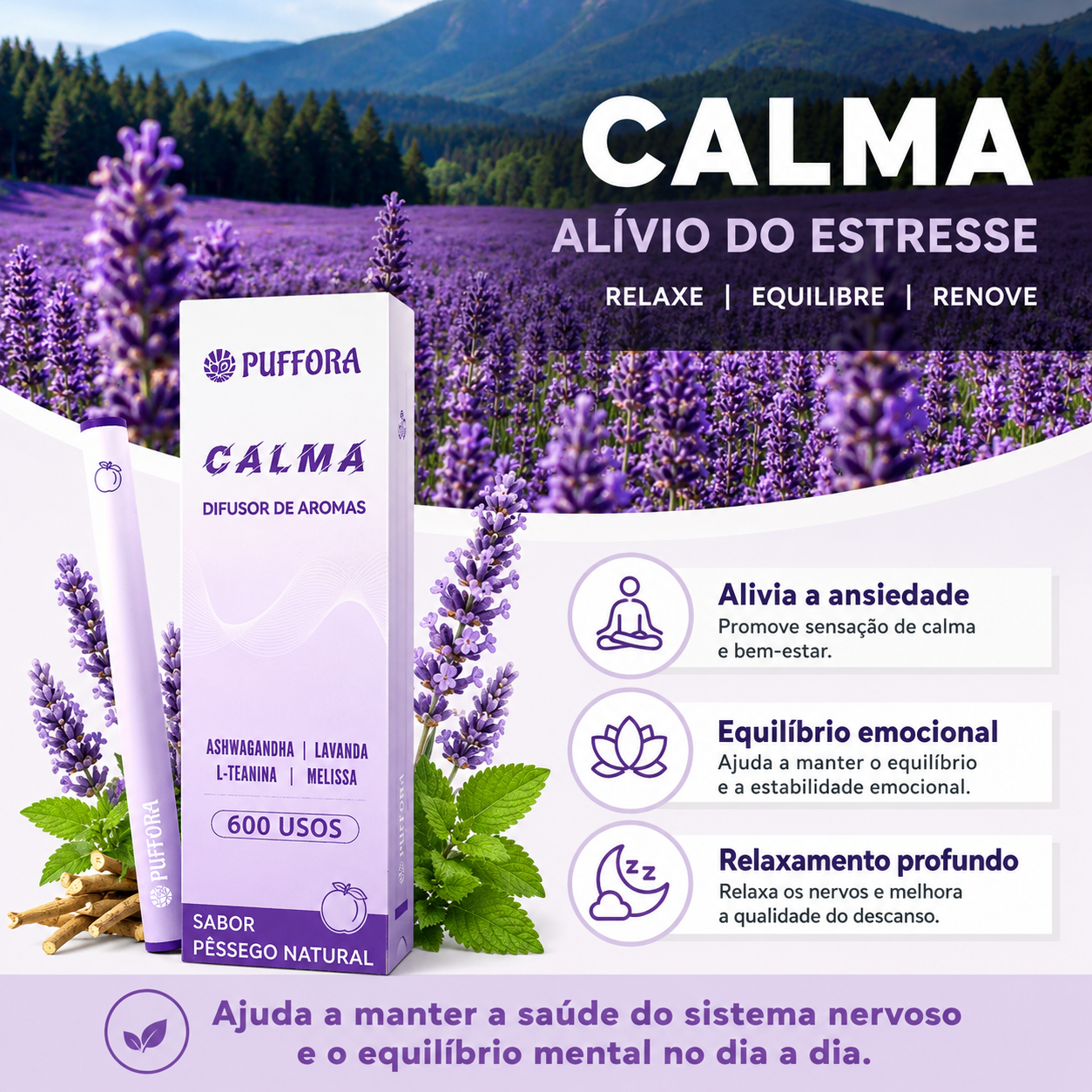 Puffora – Difusor Herbal - Relaxamento e Bem-Estar Diário