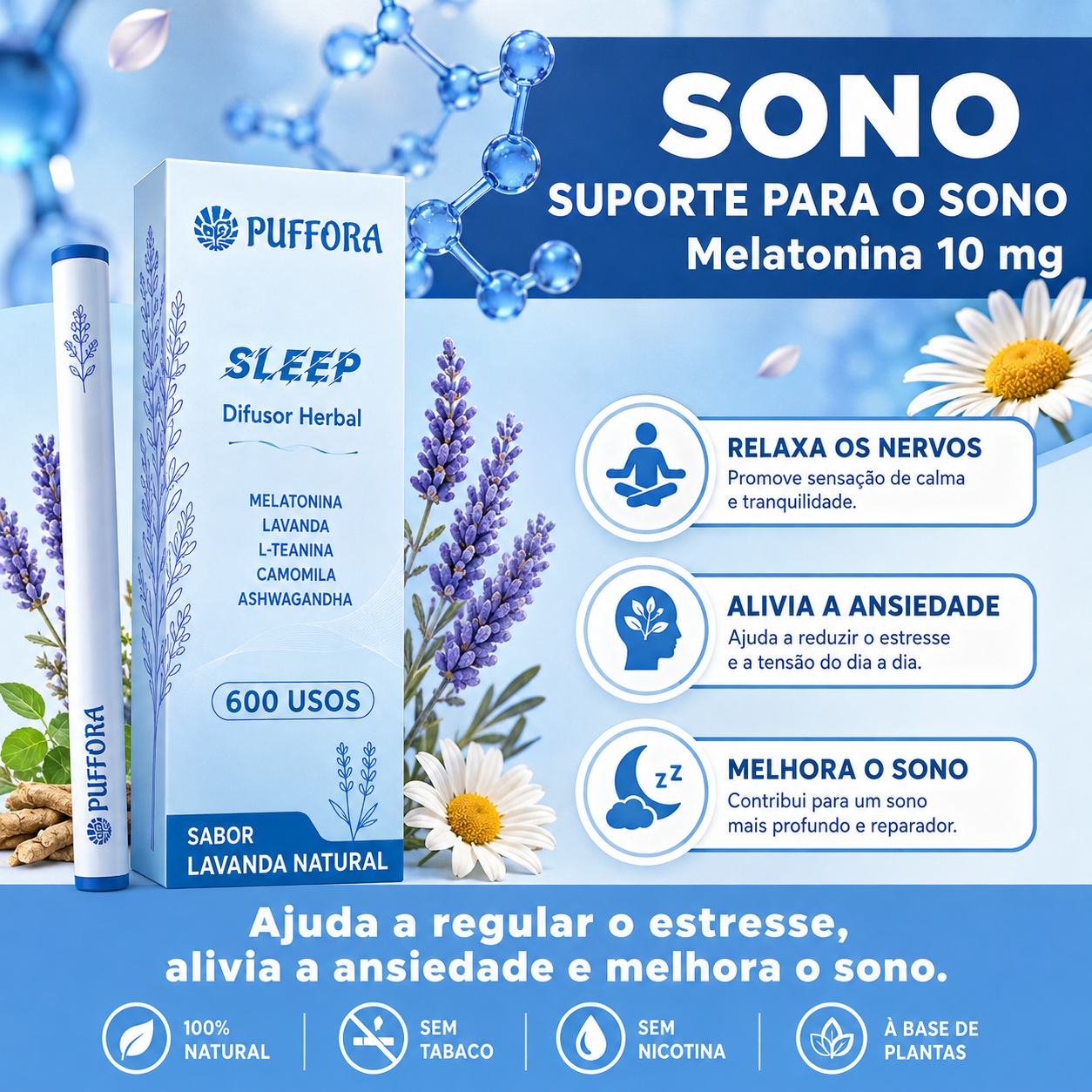 Puffora - Difusor Herbal - Suporte ao Sono – Descanse e Recarregue